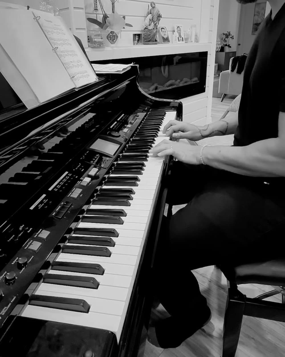 The Musical Coach at the piano